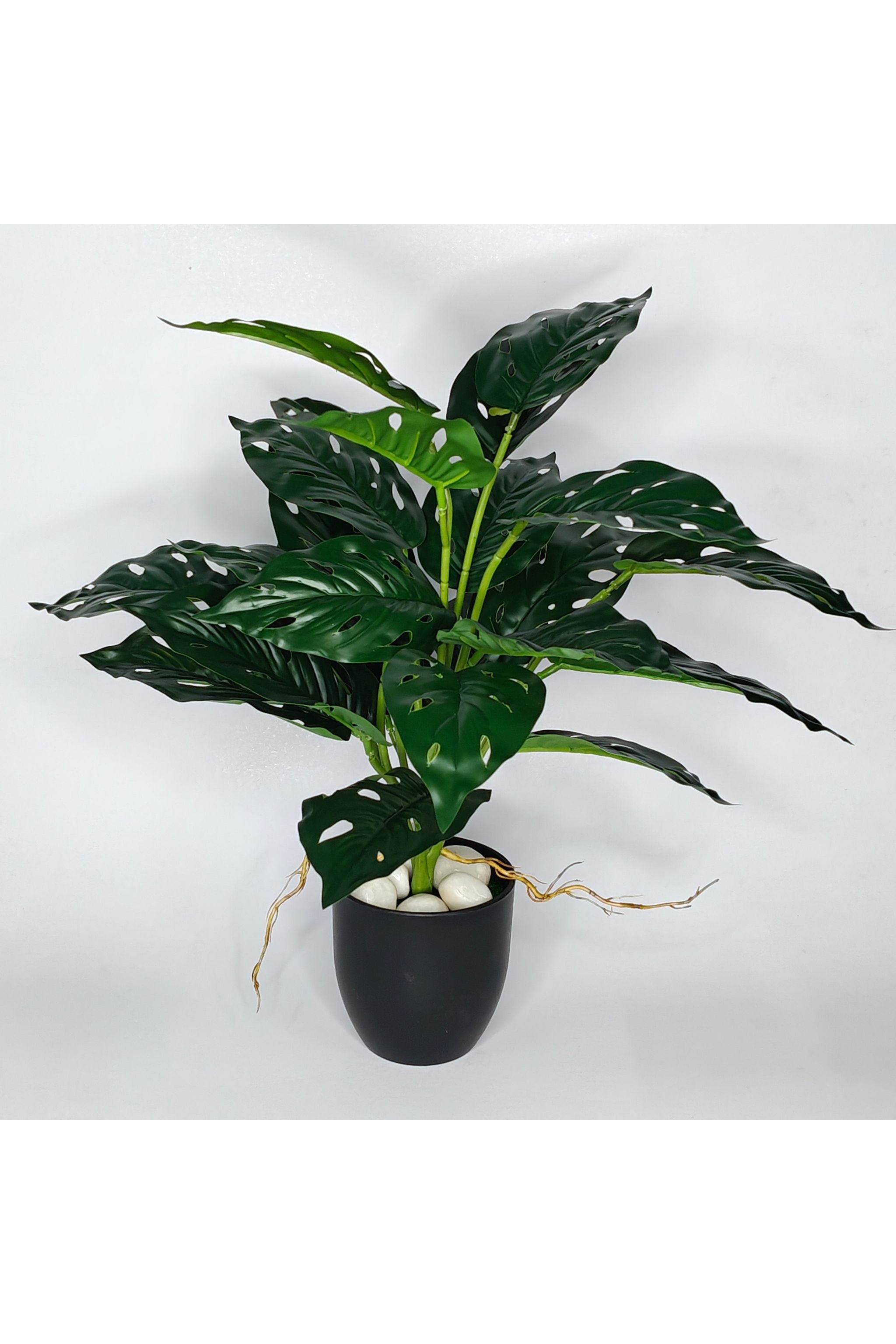 Artifical Monstera Plant - 37cm with basic black pot