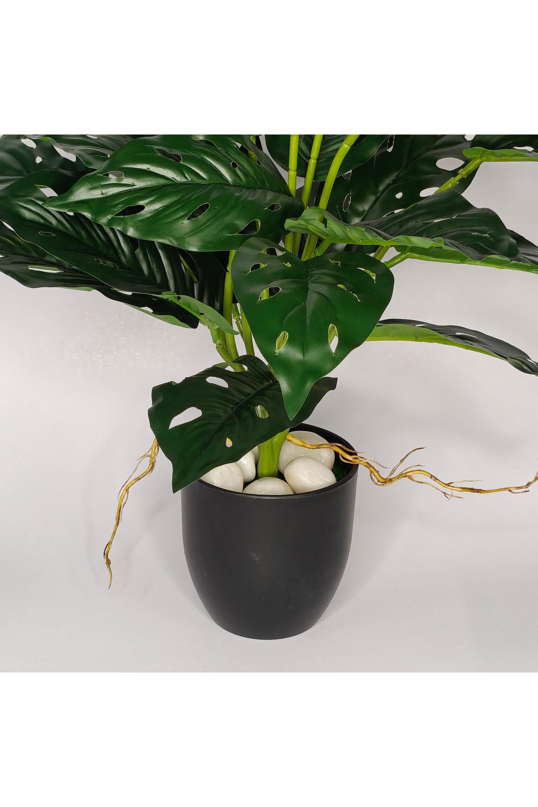 Artifical Monstera Plant - 37cm with basic black pot
