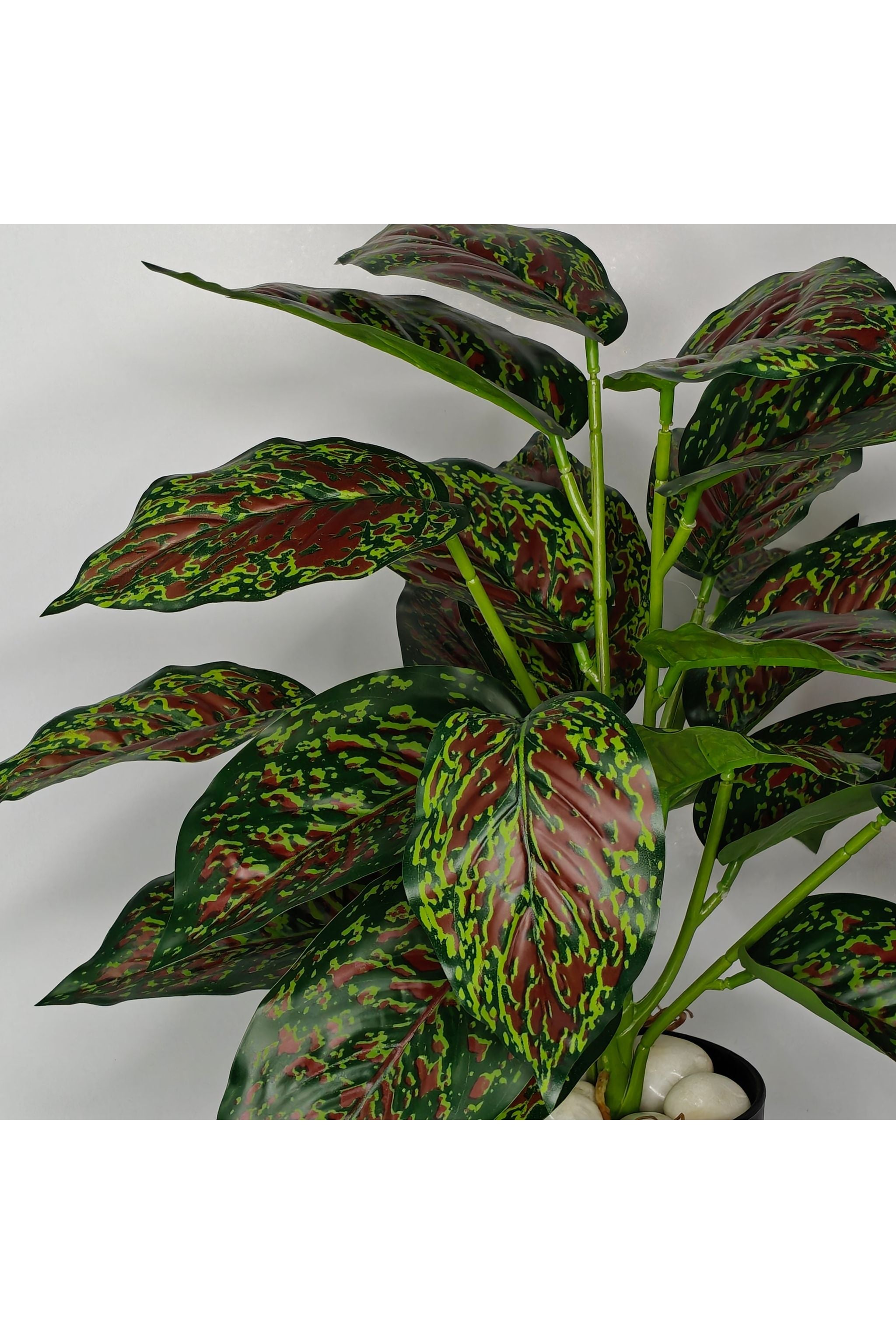 Artificial Aglaonema Plant - 37cm with basic black pot