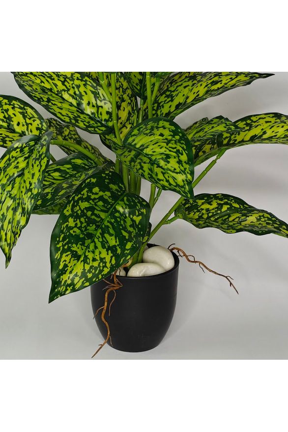 Artificial Aglaonema Plant - 37cm with basic black pot