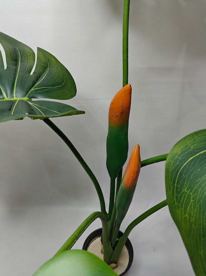 Artificial Monstera Plant - 100cm with basic black pot