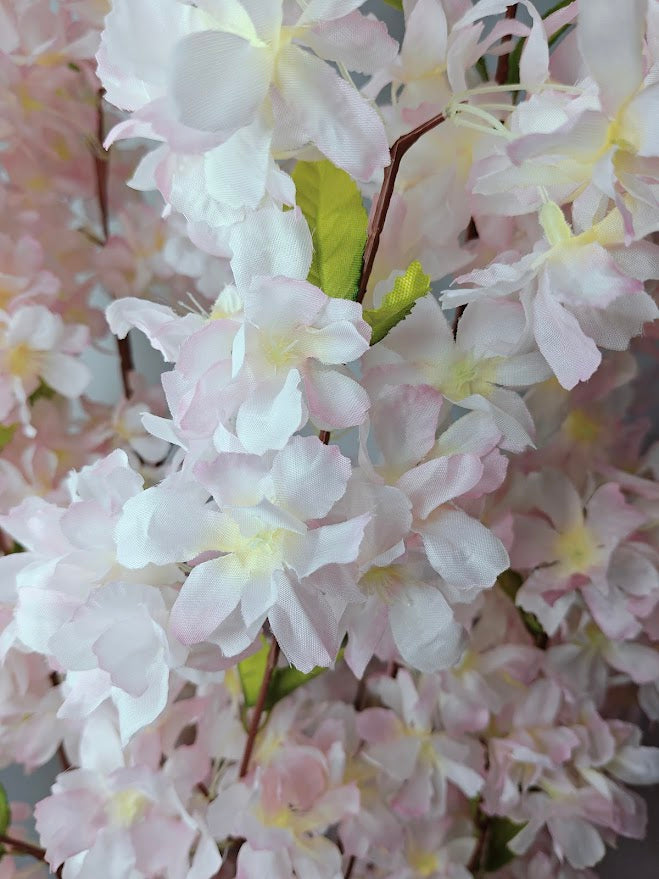 Artificial Light pink Cherry Blossom Plant - 120cm with basic black pot