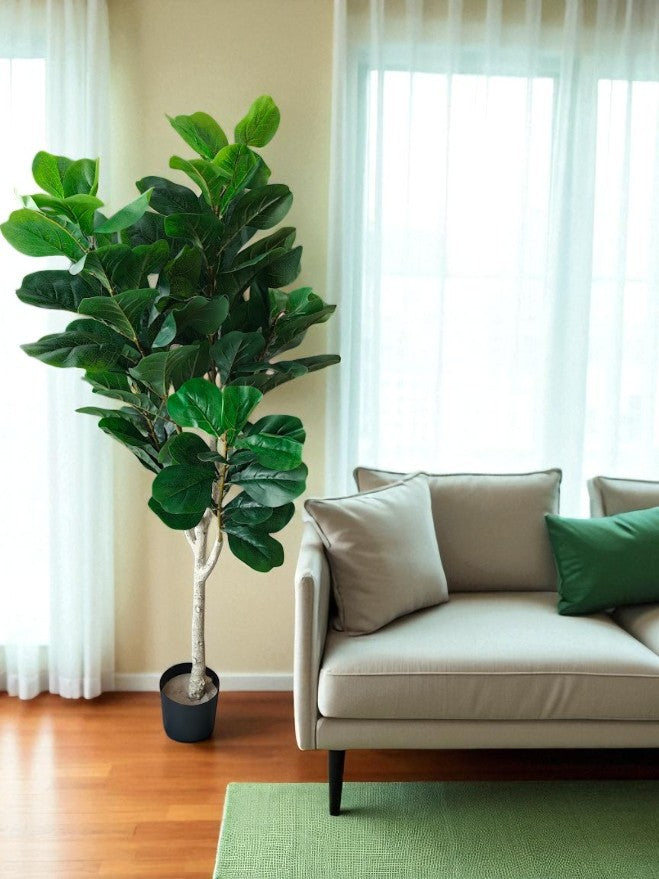 Artificial Fiddle Leaf Plant - 140cm with basic black pot