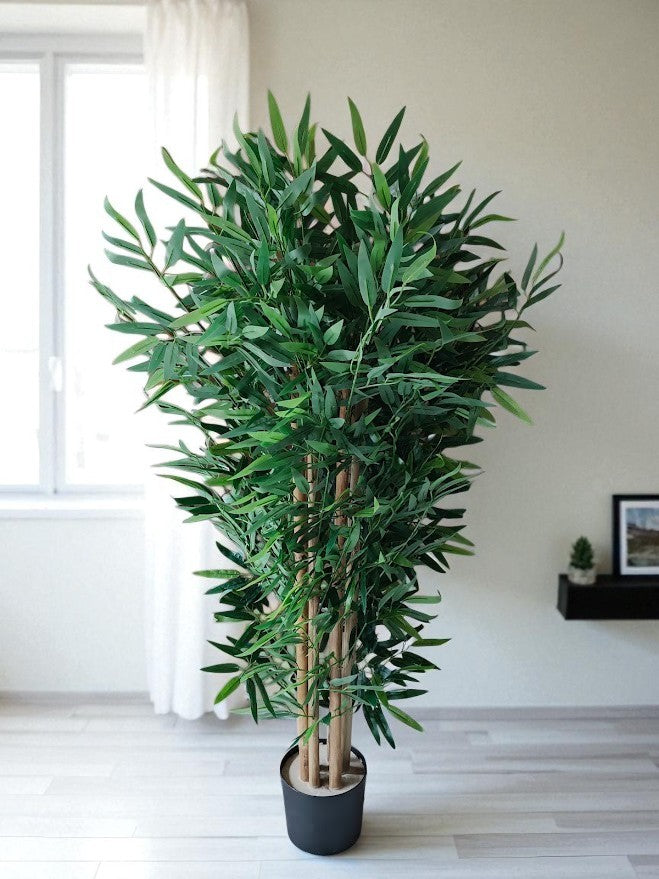 Artificial Bamboo plant - 120cm with basic black pot