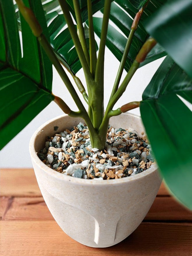 Artificial Small Table Top palm plant in face planter - 30cm with pot