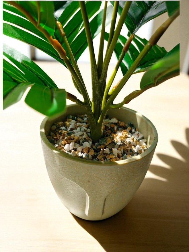 Artificial Small Table Top palm plant in face planter - 30cm with pot