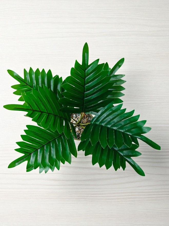 Artificial Small Table Top palm plant in face planter - 30cm with pot