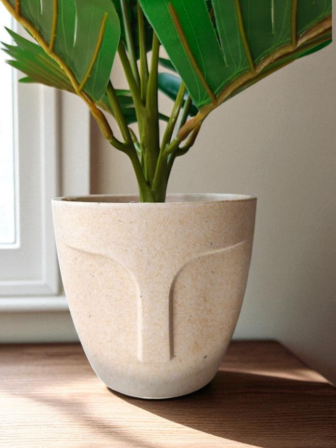 Artificial Small Table Top palm plant in face planter - 30cm with pot